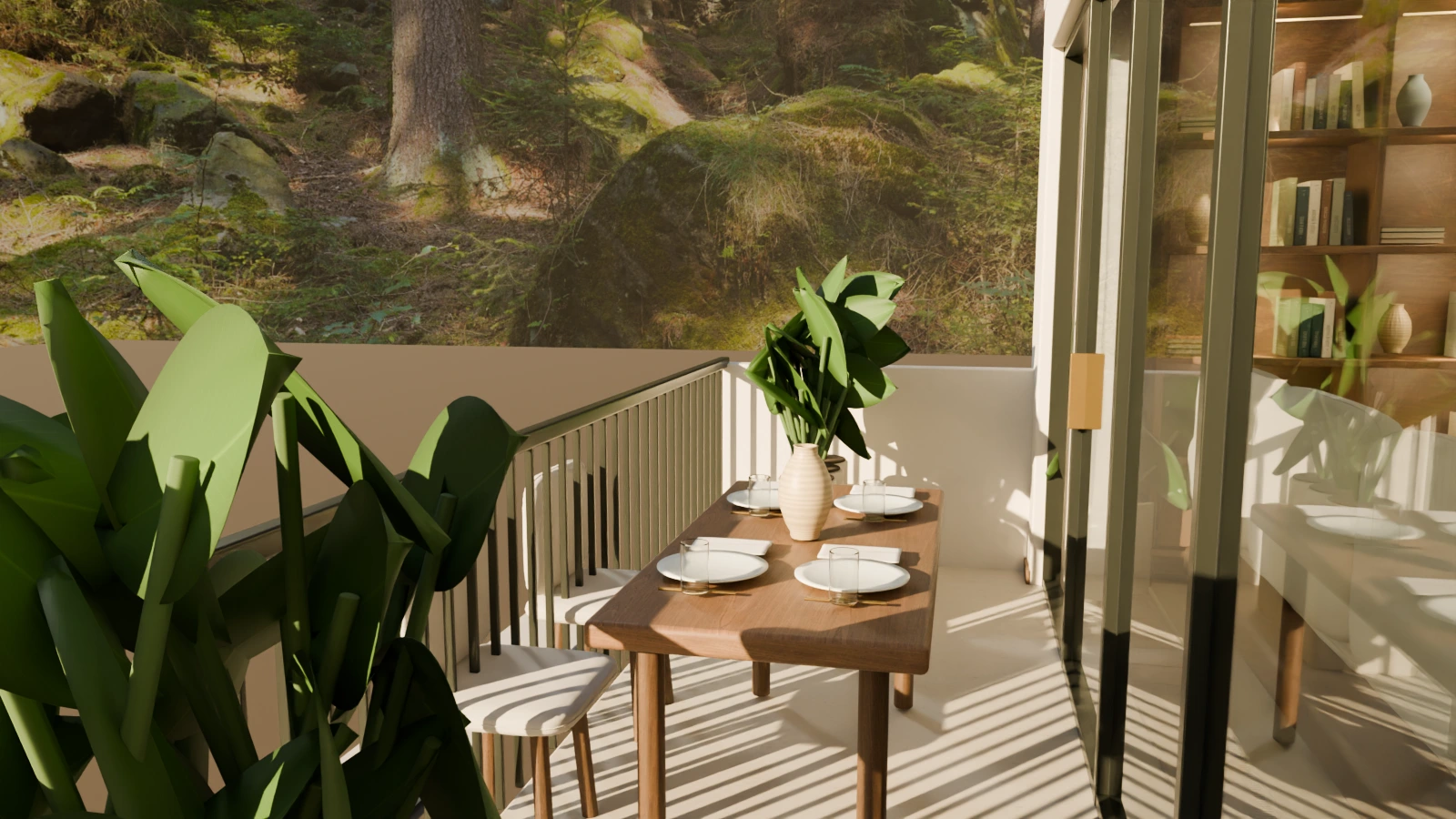 FORMA: the woodland beyond the balcony, Blender Cycles render