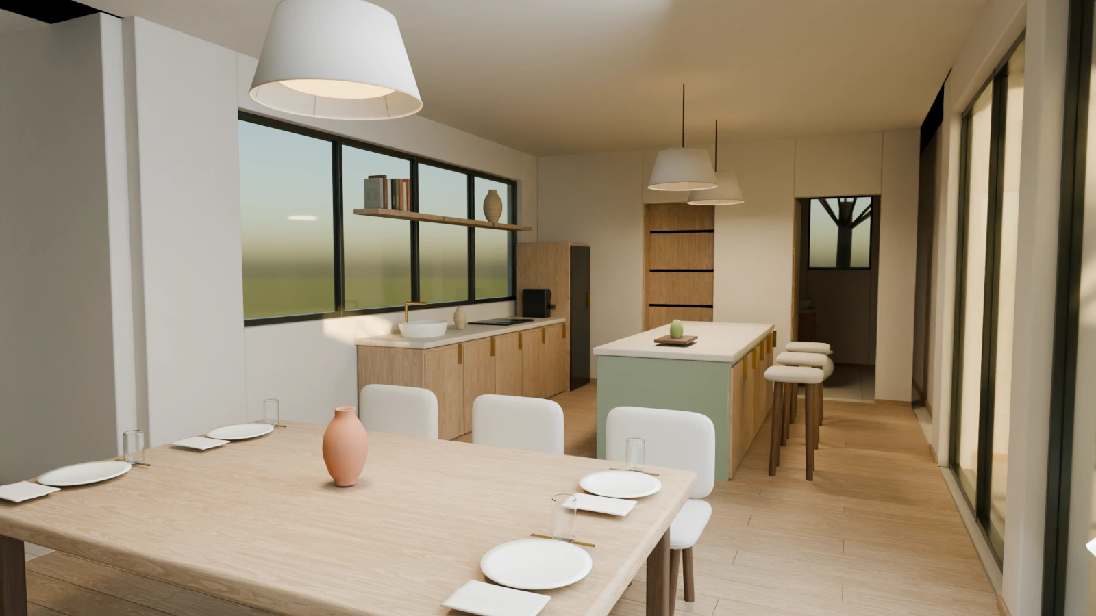 LUMA living space, rendered in Blender