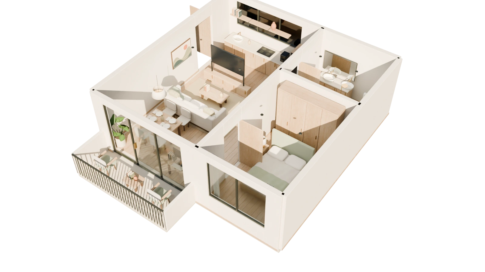 Blender render of NOOK apartment